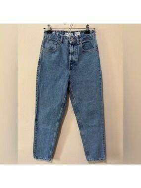 ZARA Join Life High Waisted Mom Jeans Acid Wash Blue Size 4